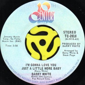 画像1: BARRY WHITE / I'M GONNA LOVE YOU JUST A LITTLE MORE BABY (45's) (VINYL PRESS) (1)