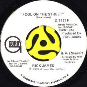 画像1: RICK JAMES / FOOL ON THE STREET (45's) (WHITE PROMO) (1)