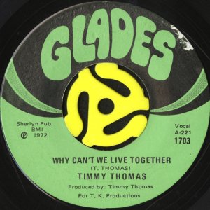 画像1: TIMMY THOMAS / WHY CAN'T WE LIVE TOGETHER b/w FUNKY ME (45's) (1)
