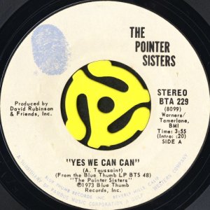 画像1: THE POINTER SISTERS / YES WE CAN CAN (45's) (1)