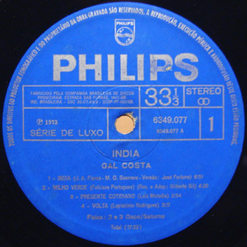 GAL COSTA / INDIA - Breakwell Records