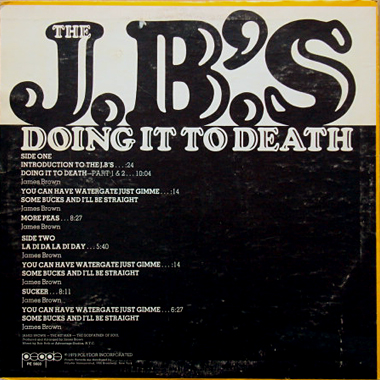 FRED WESLEY & THE J.B.'S / DOING IT TO DEATH                                        [PE 5603]