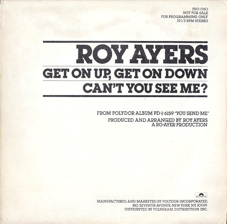 ROY AYERS / GET ON UP, GET ON DOWN b/w CAN'T YOU SEE ME