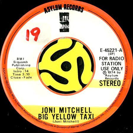 Joni Mitchell ‎/ Big Yellow Taxi プロモ盤-