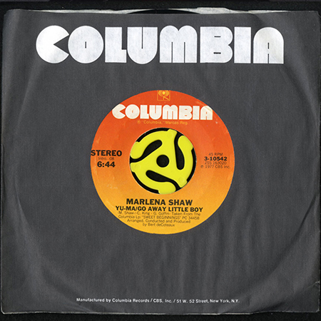 MARLENA SHAW / YU-MA/GO AWAY LITTLE BOY (45's) - Breakwell Records